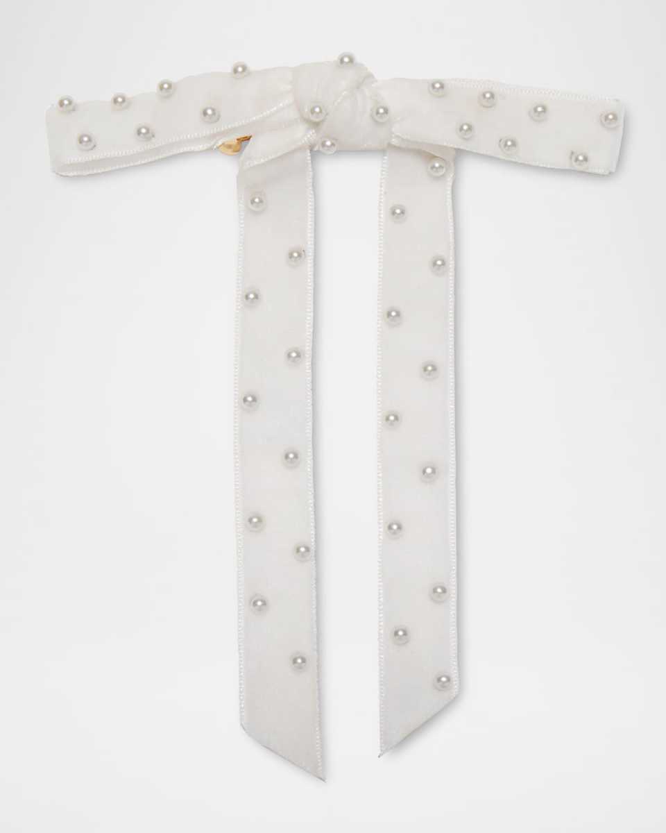 Bardot Pearl Embellished Bow Barrette